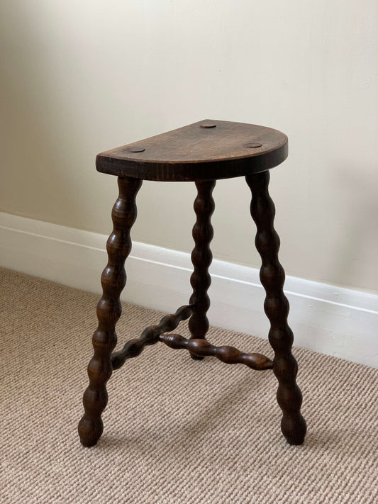 French vintage bobbin stool