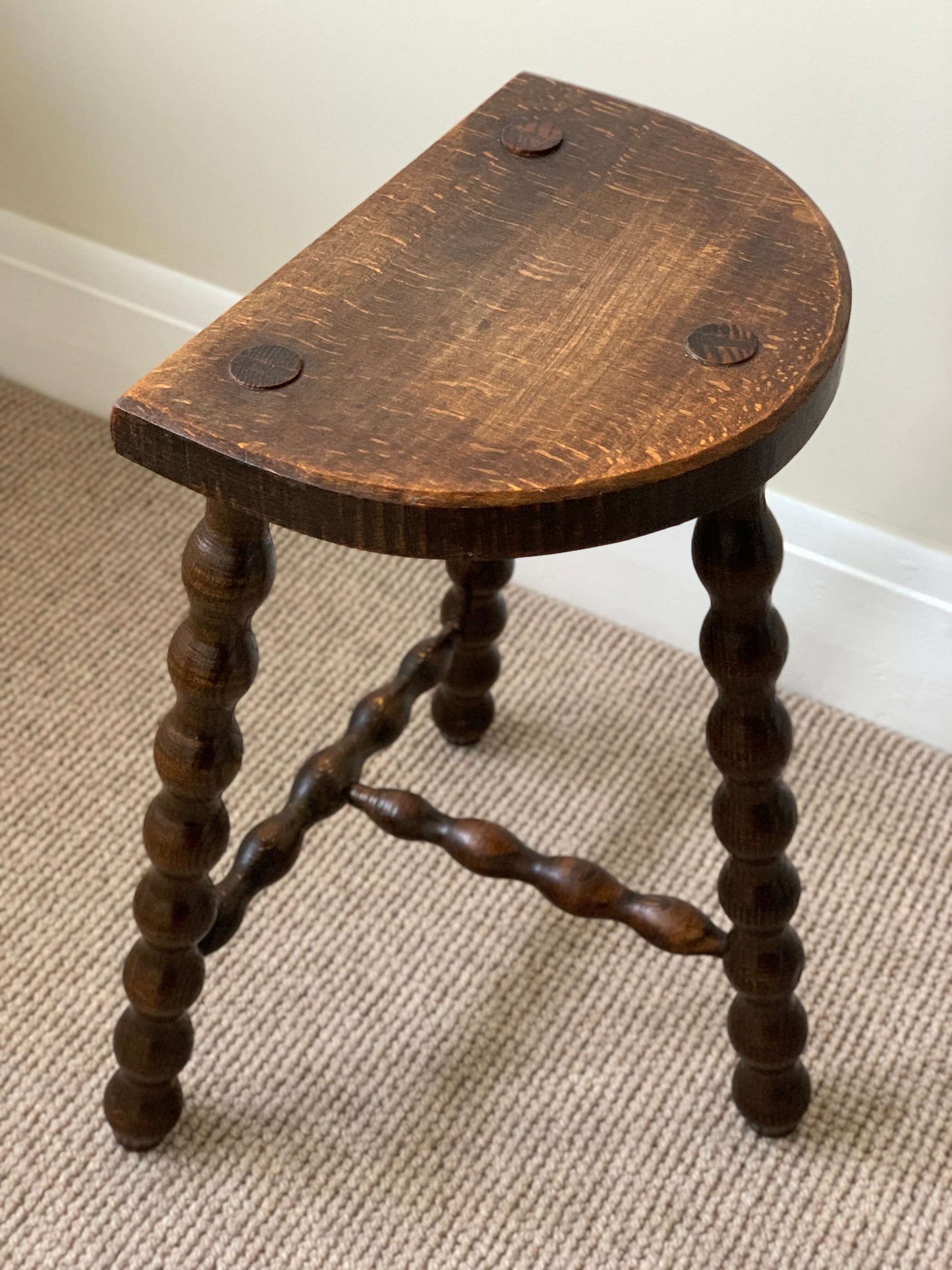 French vintage bobbin stool