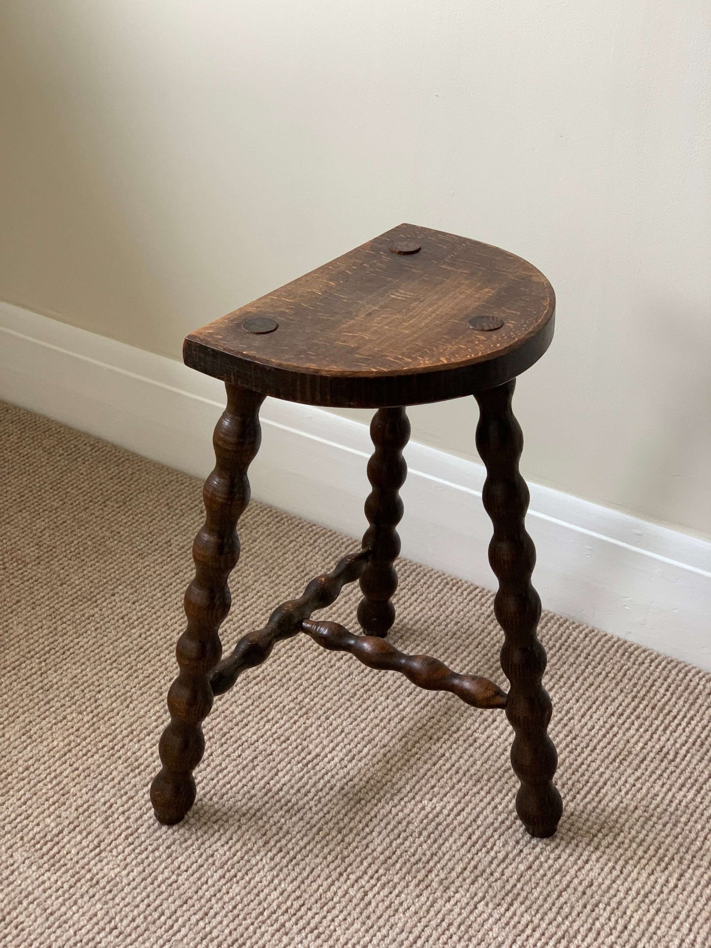 French vintage bobbin stool