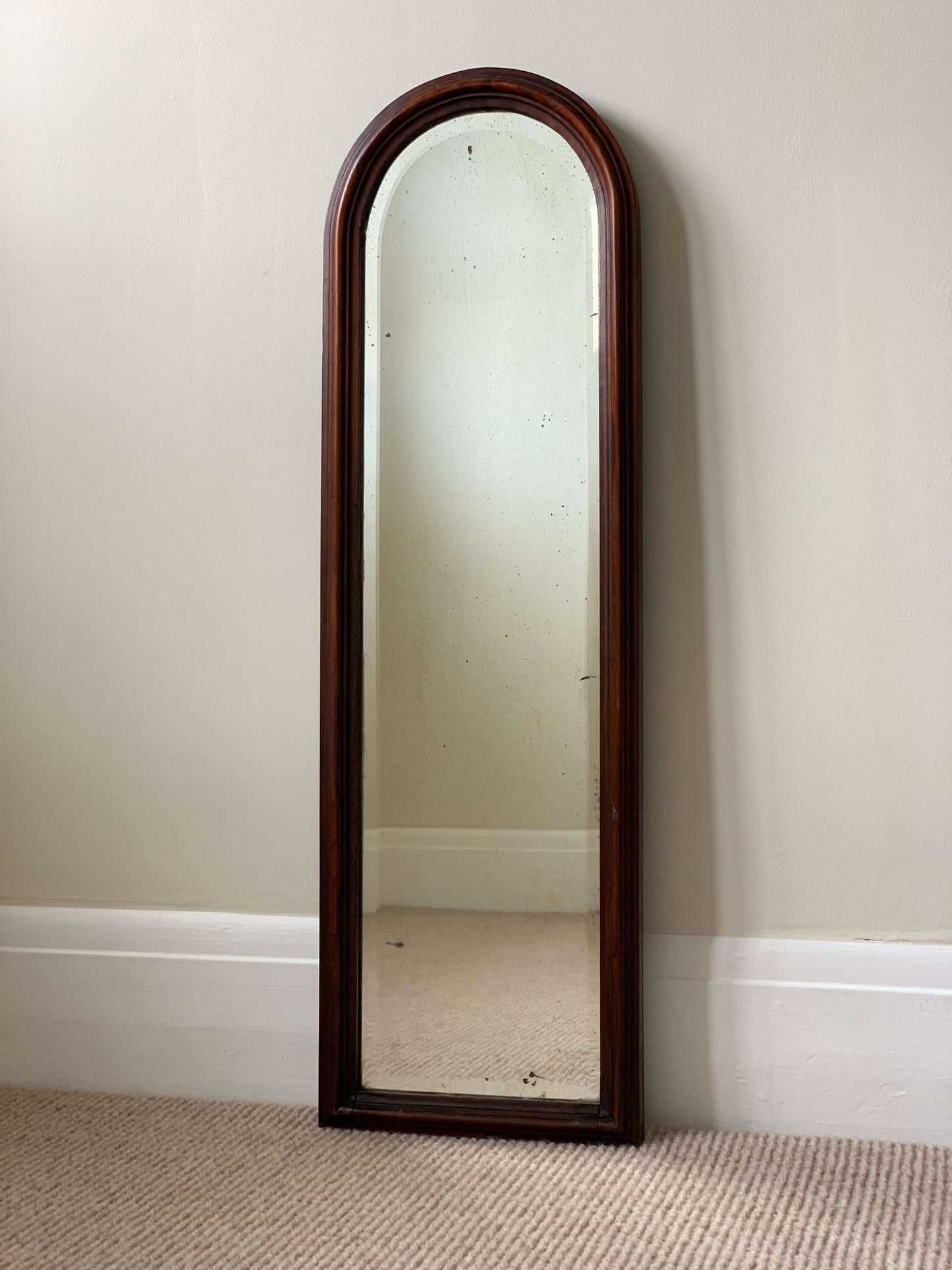 Victorian antique narrow wall mirror