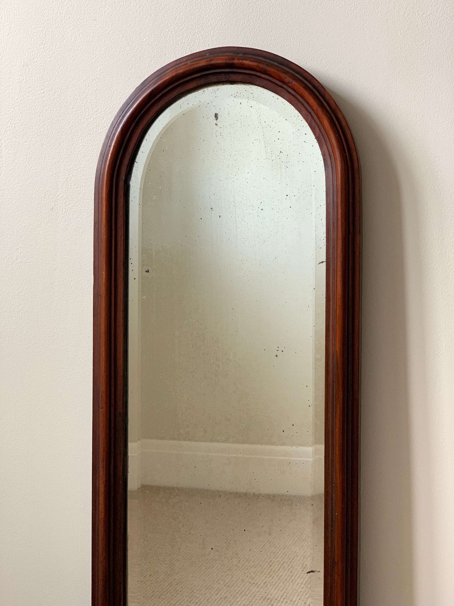 Victorian antique narrow wall mirror