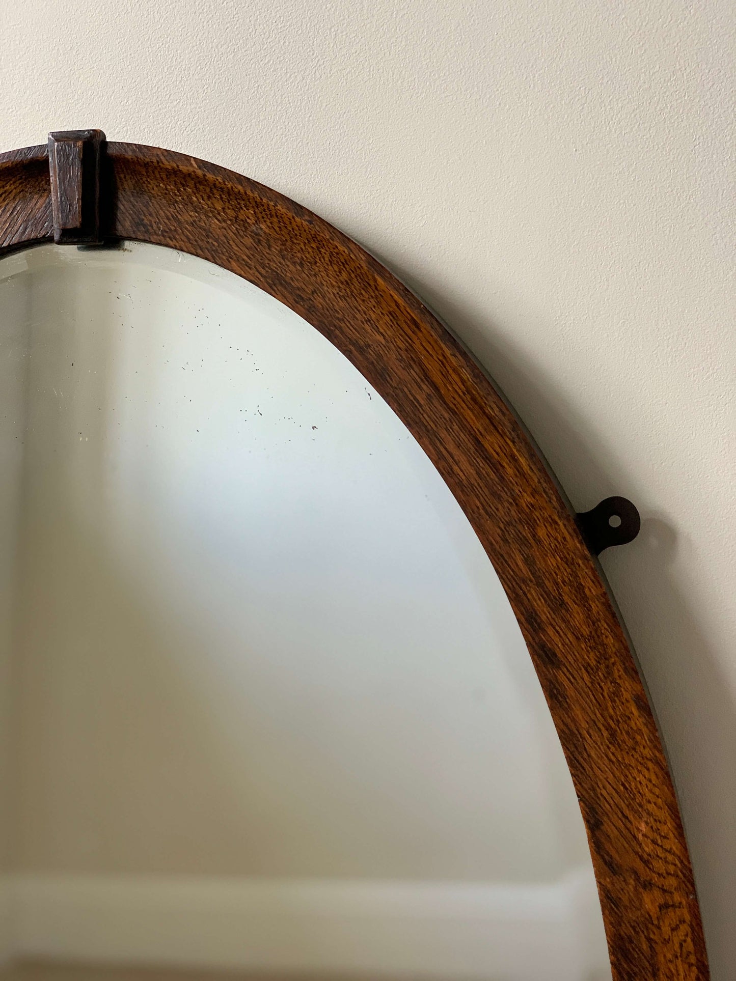 Edwardian antique oval bevelled mirror with detailed frame