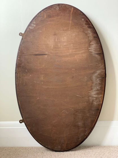 Edwardian antique oval bevelled mirror with detailed frame