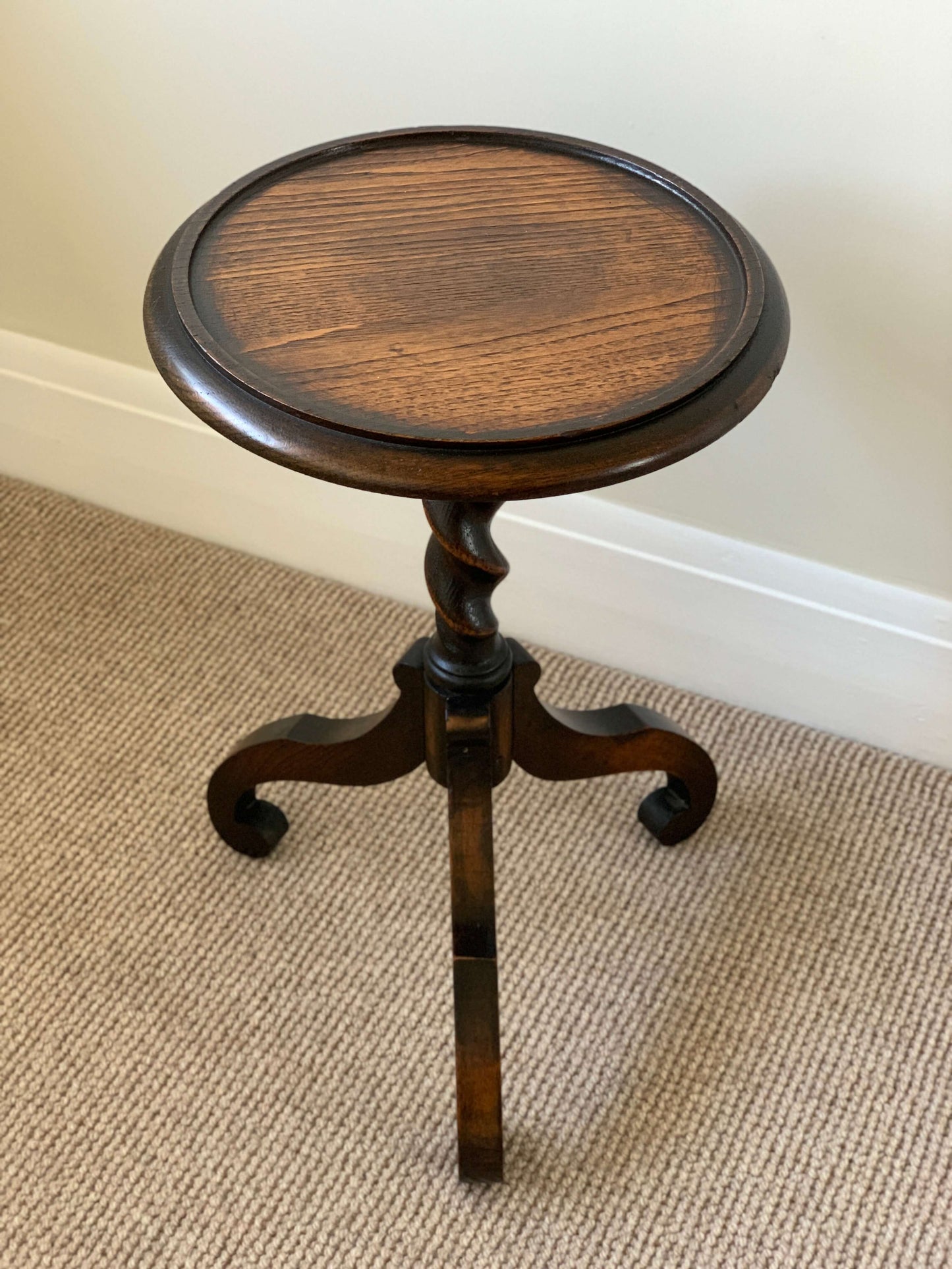 Victorian barley twist wine table on splayed legs