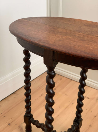 Antique barley twist oval side table