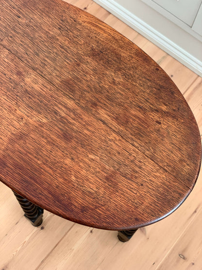 Antique barley twist oval side table