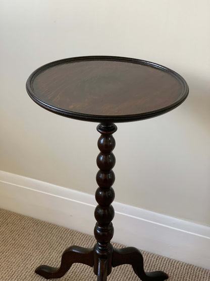 Antique bobbin wine table on splayed legs