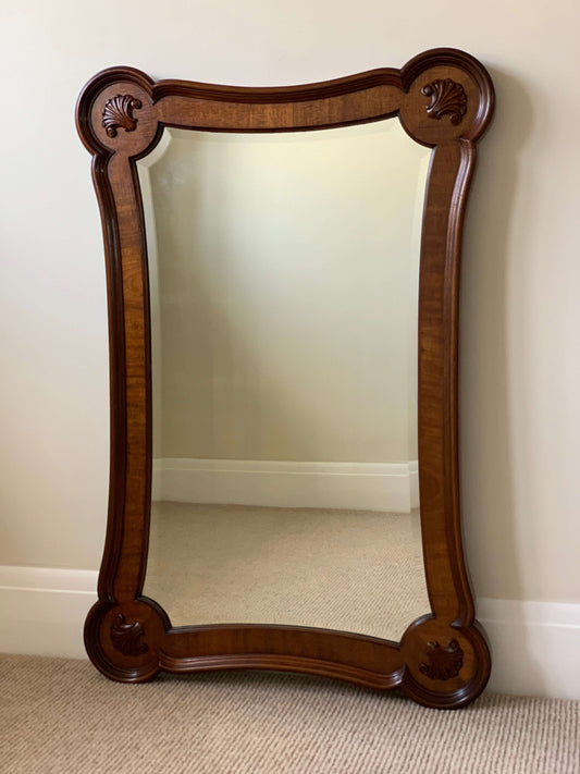 Antique Georgian mahogany bevelled mirror