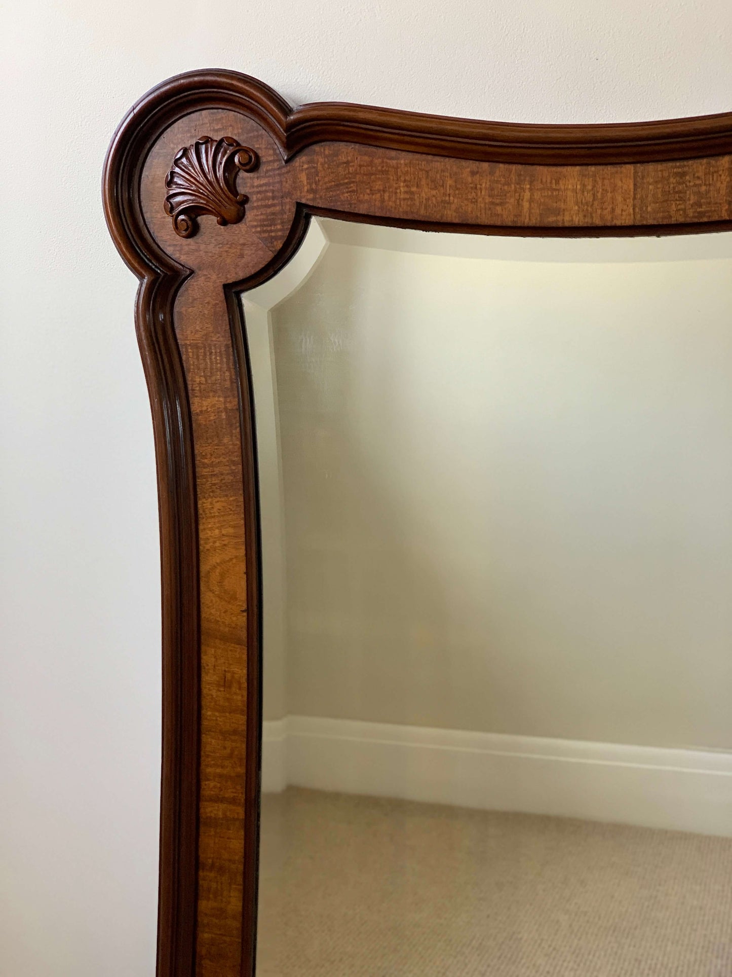 Antique Georgian mahogany bevelled mirror