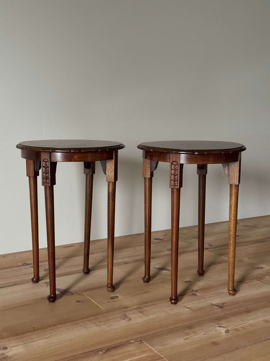 Pair of vintage circular tables