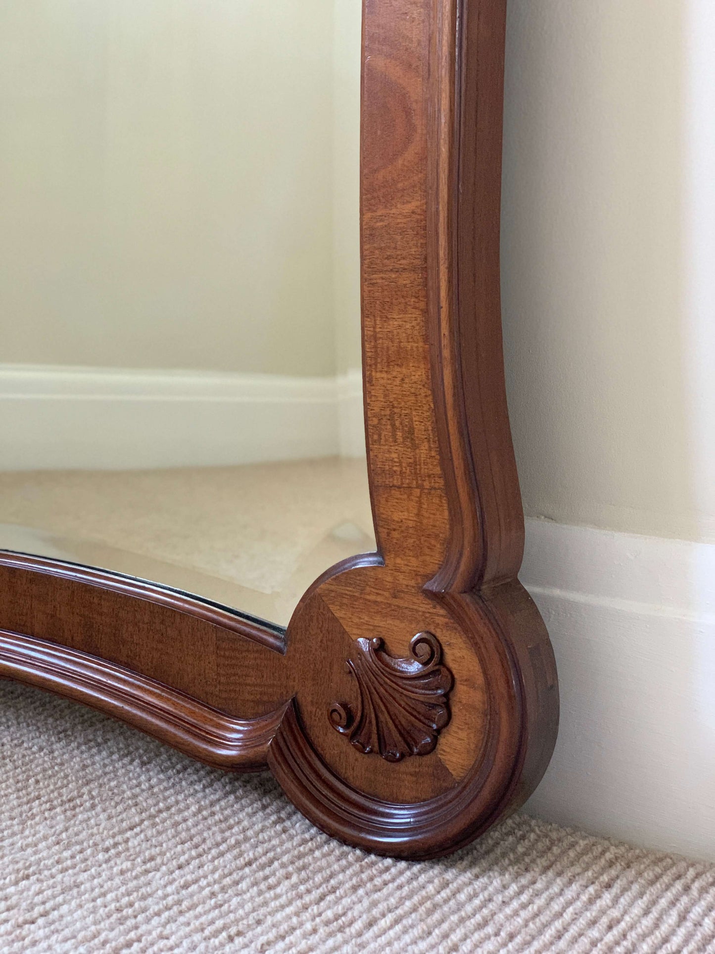 Antique Georgian mahogany bevelled mirror