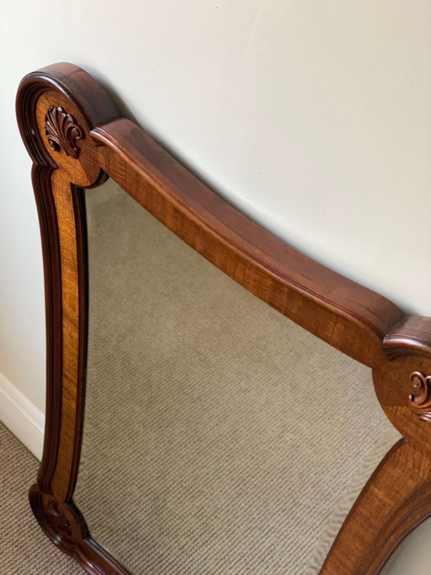 Antique Georgian mahogany bevelled mirror