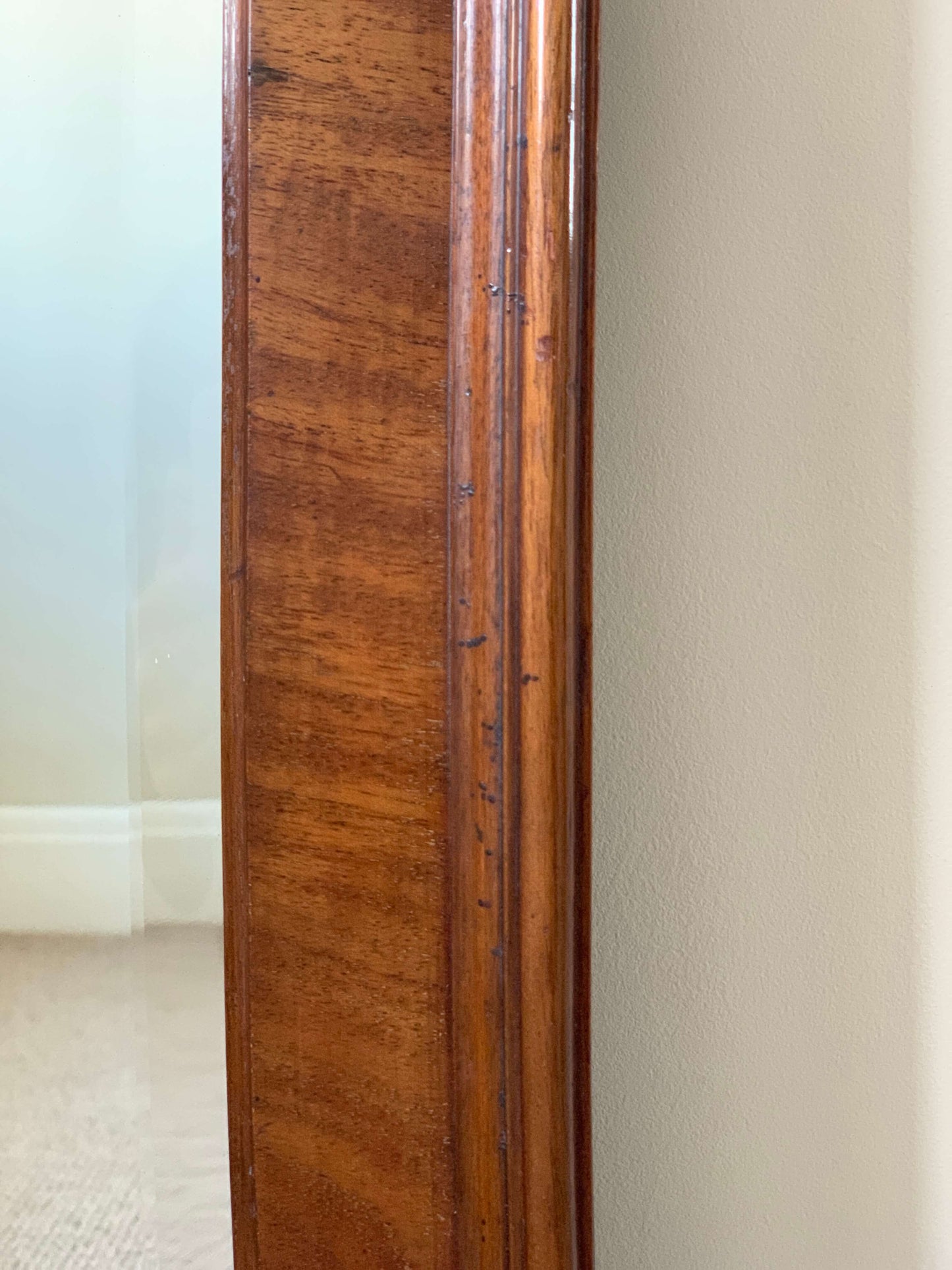 Antique Georgian mahogany bevelled mirror