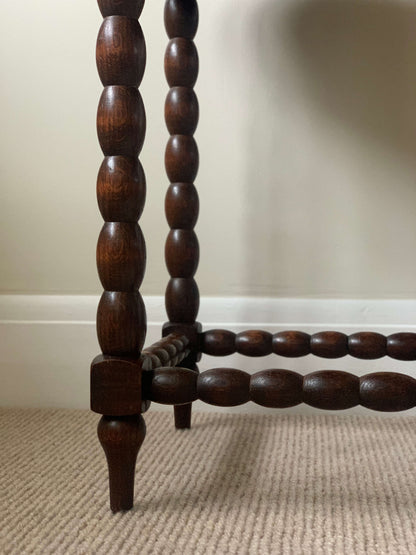 French antique circular bobbin table