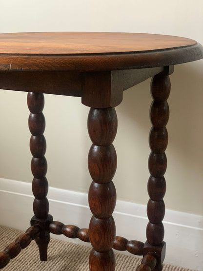 French antique circular bobbin table