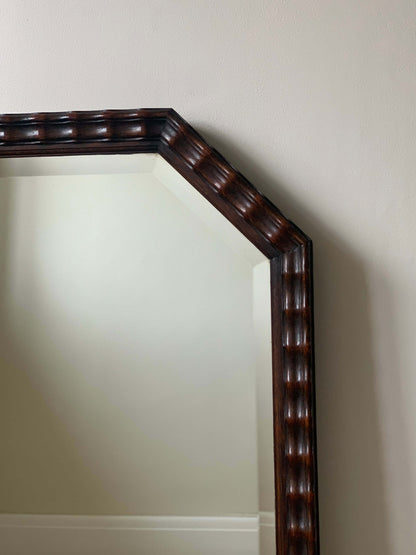 Antique Gillows octagonal mirror with scalloped frame