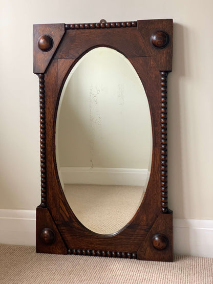 Antique rectangular bobbin mirror