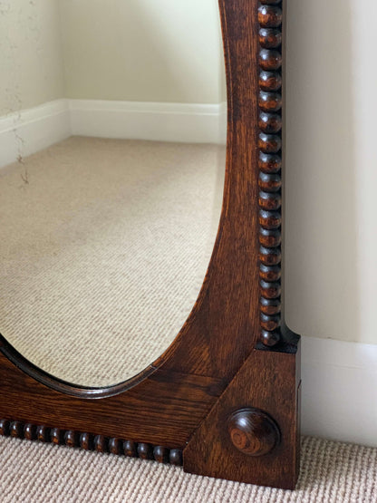 Antique rectangular bobbin mirror