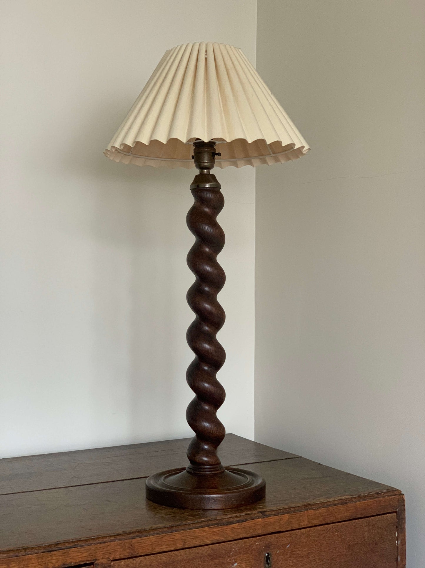 French antique barley twist table lamp