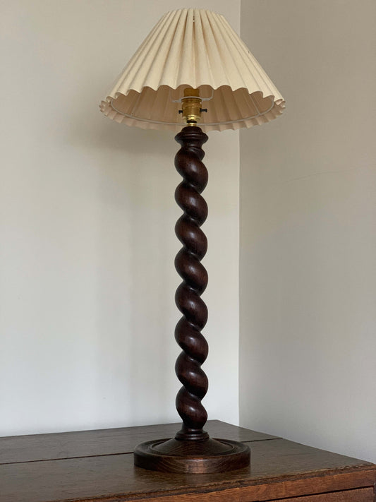 French antique barley twist table lamp