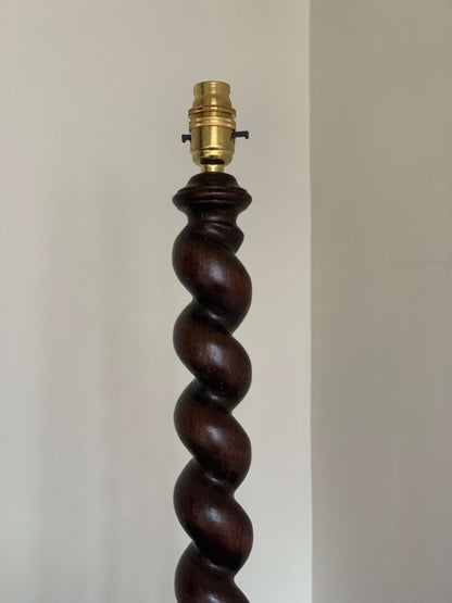 French antique barley twist table lamp