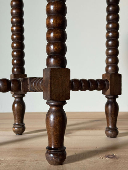 French vintage oval bobbin table