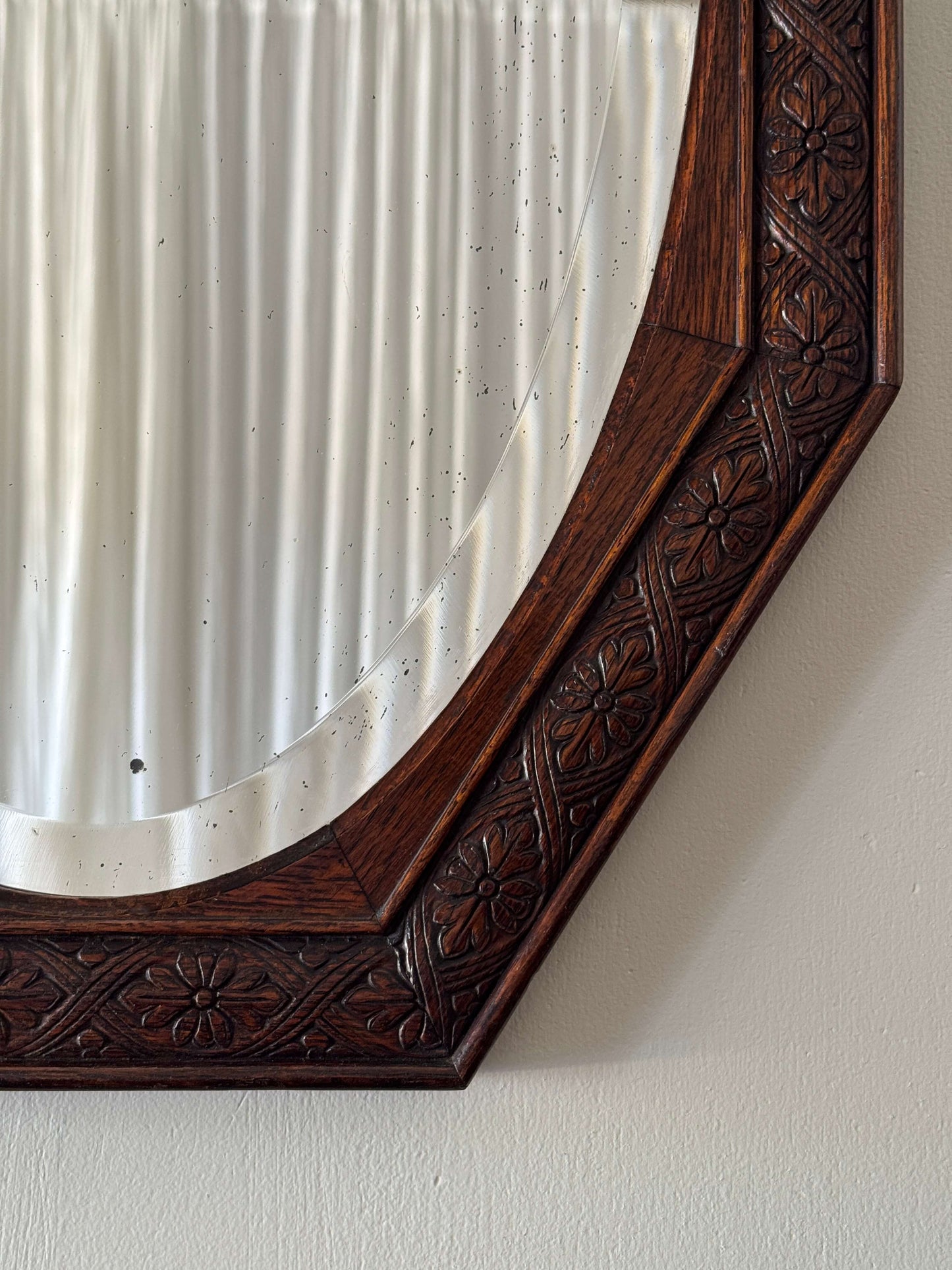 ON HOLD Hand-carved Victorian oak mirror