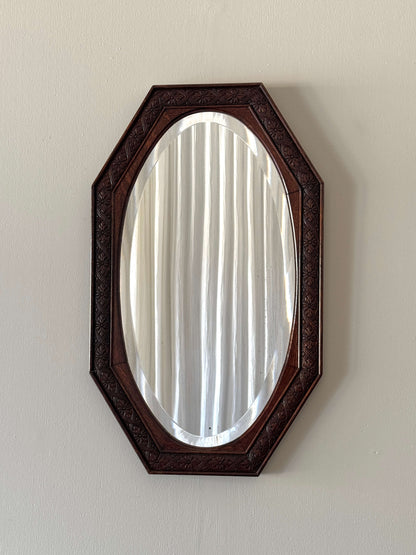 ON HOLD Hand-carved Victorian oak mirror