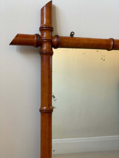 French antique faux bamboo mirror