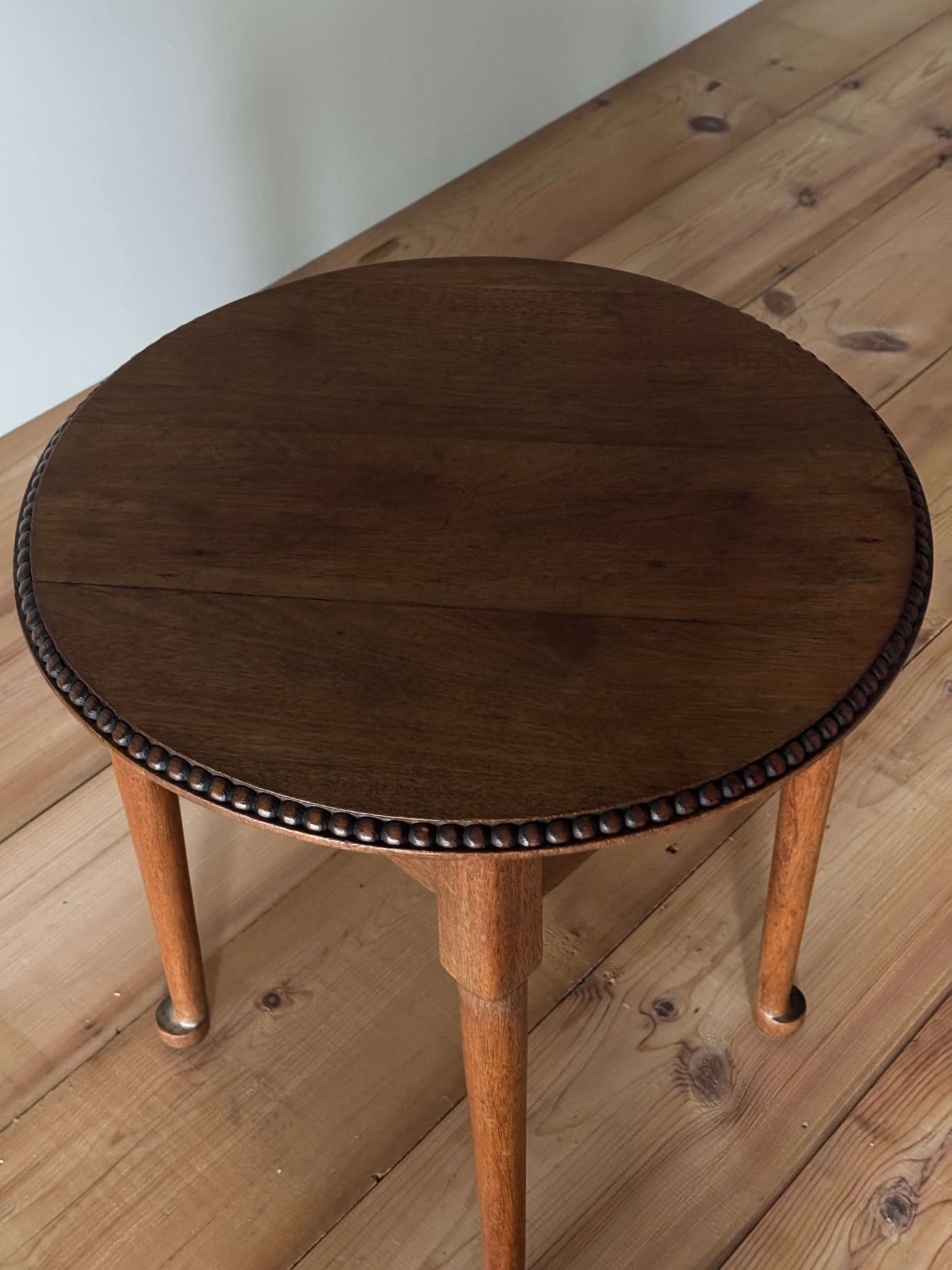 Vintage circular table with bobbin detailing