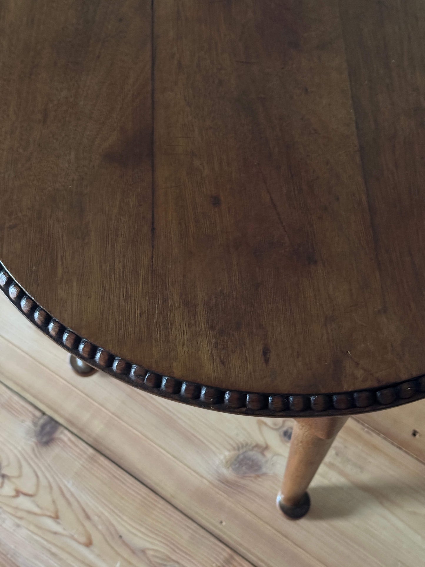 Vintage circular table with bobbin detailing