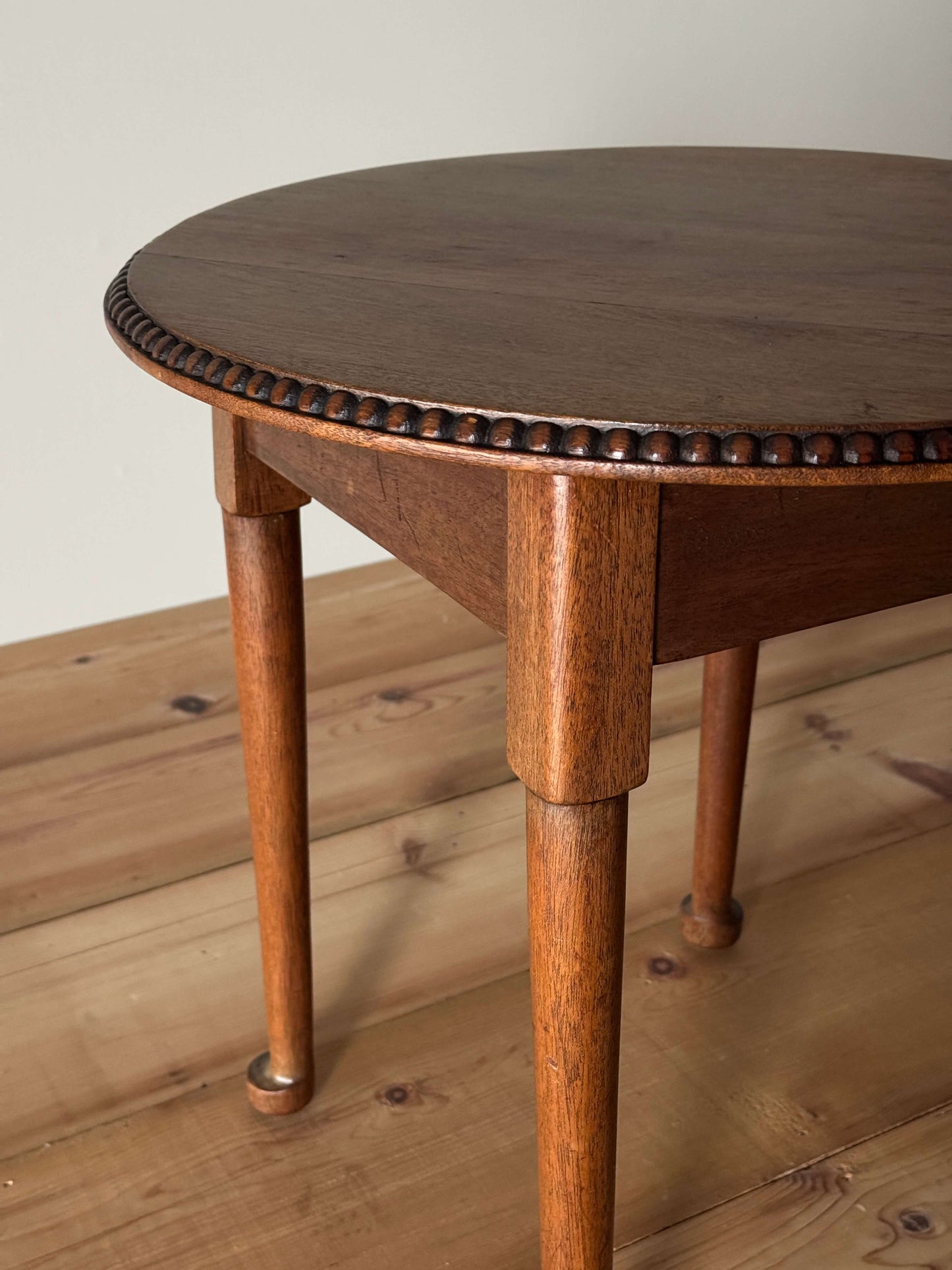 Vintage circular table with bobbin detailing