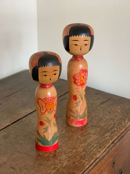 Vintage hand-painted Kokeshi dolls