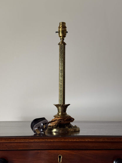 Art Nouveau brass lamp base