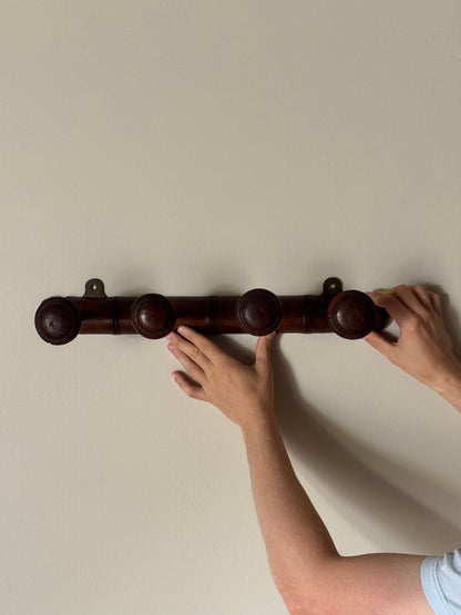 French mid-century faux bamboo coat hooks