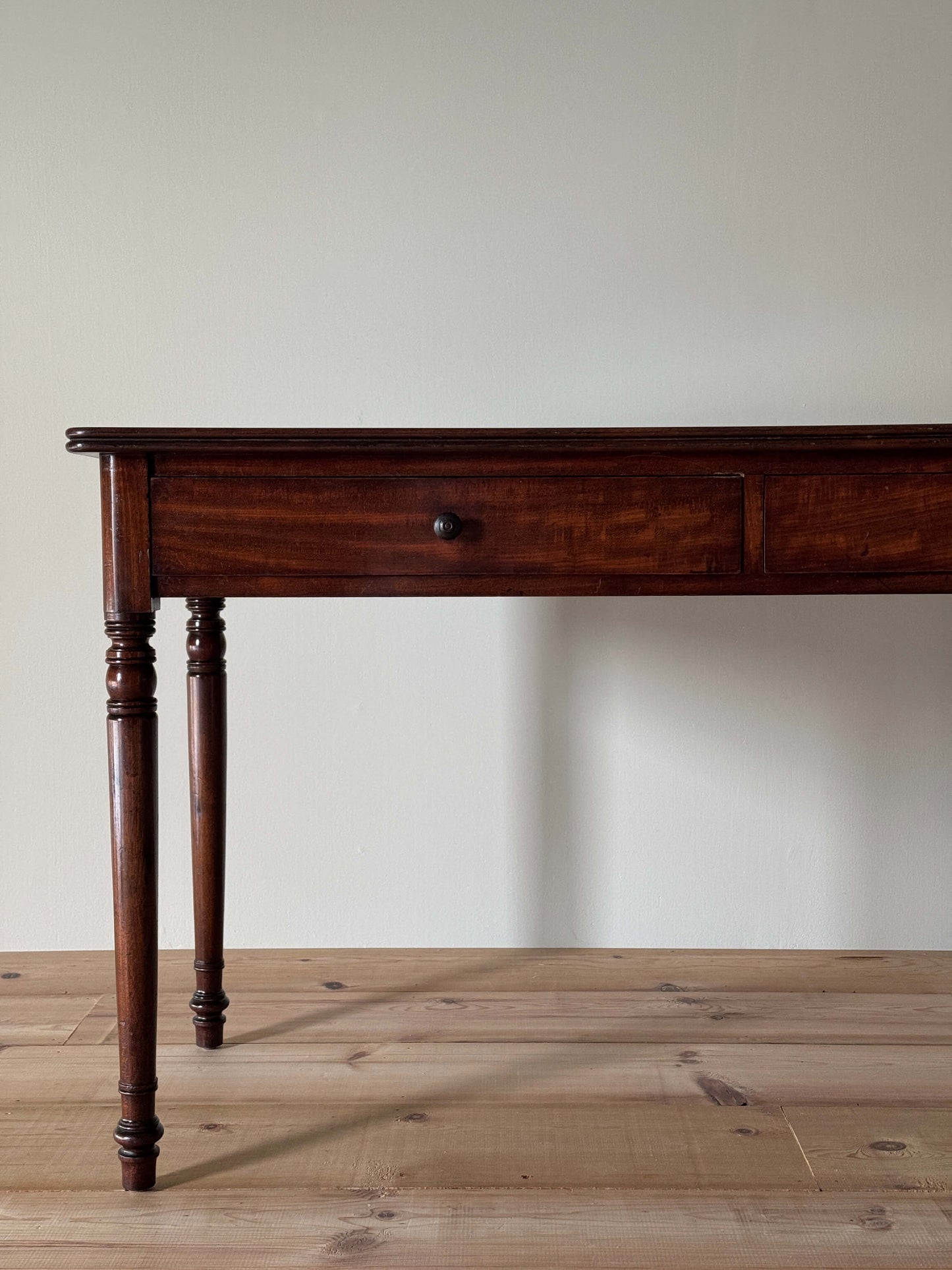 Victorian mahogany console table with two drawers