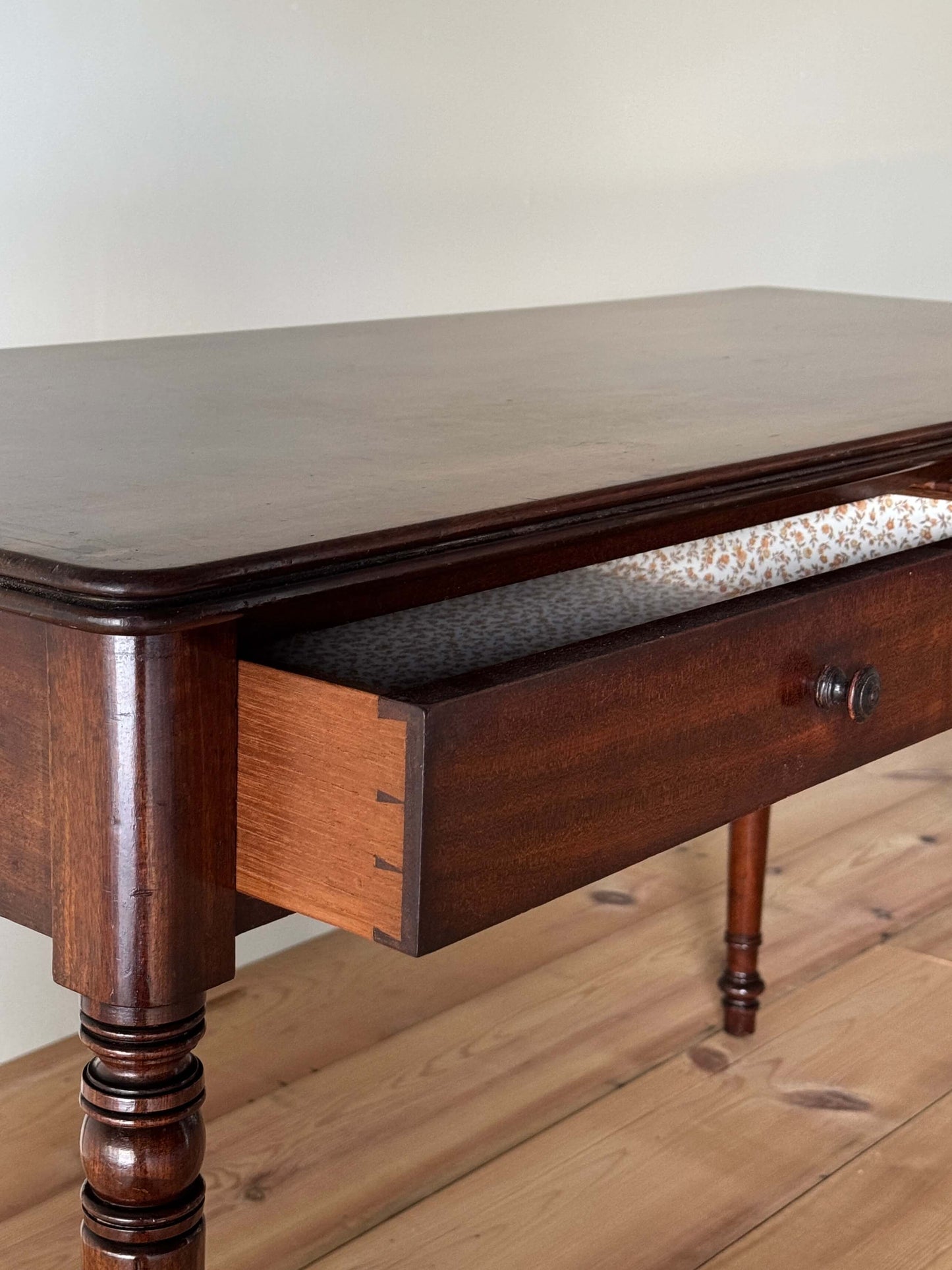 Victorian mahogany console table with two drawers