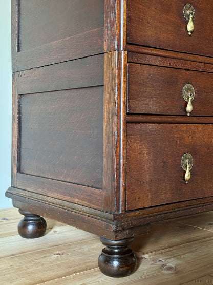 Georgian chest of drawers on bun feet