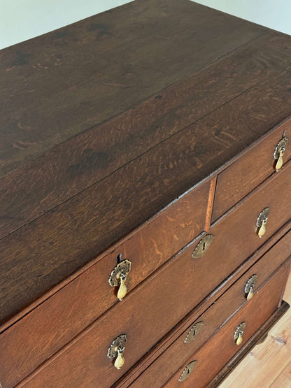 Georgian chest of drawers on bun feet