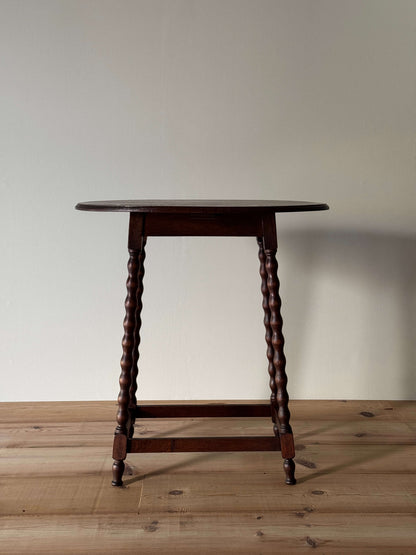 French vintage oval bobbin table