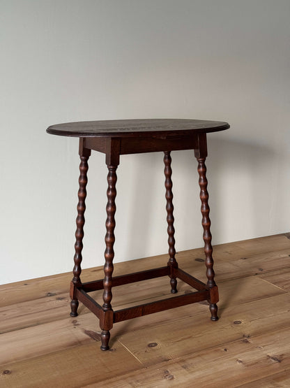 French vintage oval bobbin table