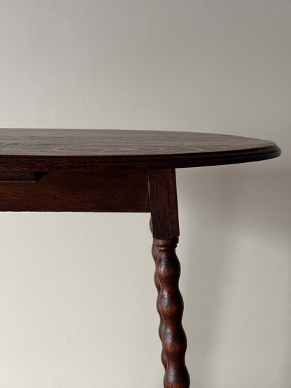 French vintage oval bobbin table