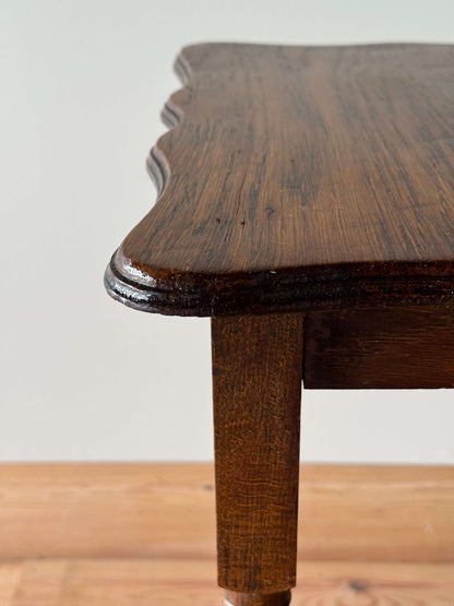 Vintage barley twist side table with scalloped top