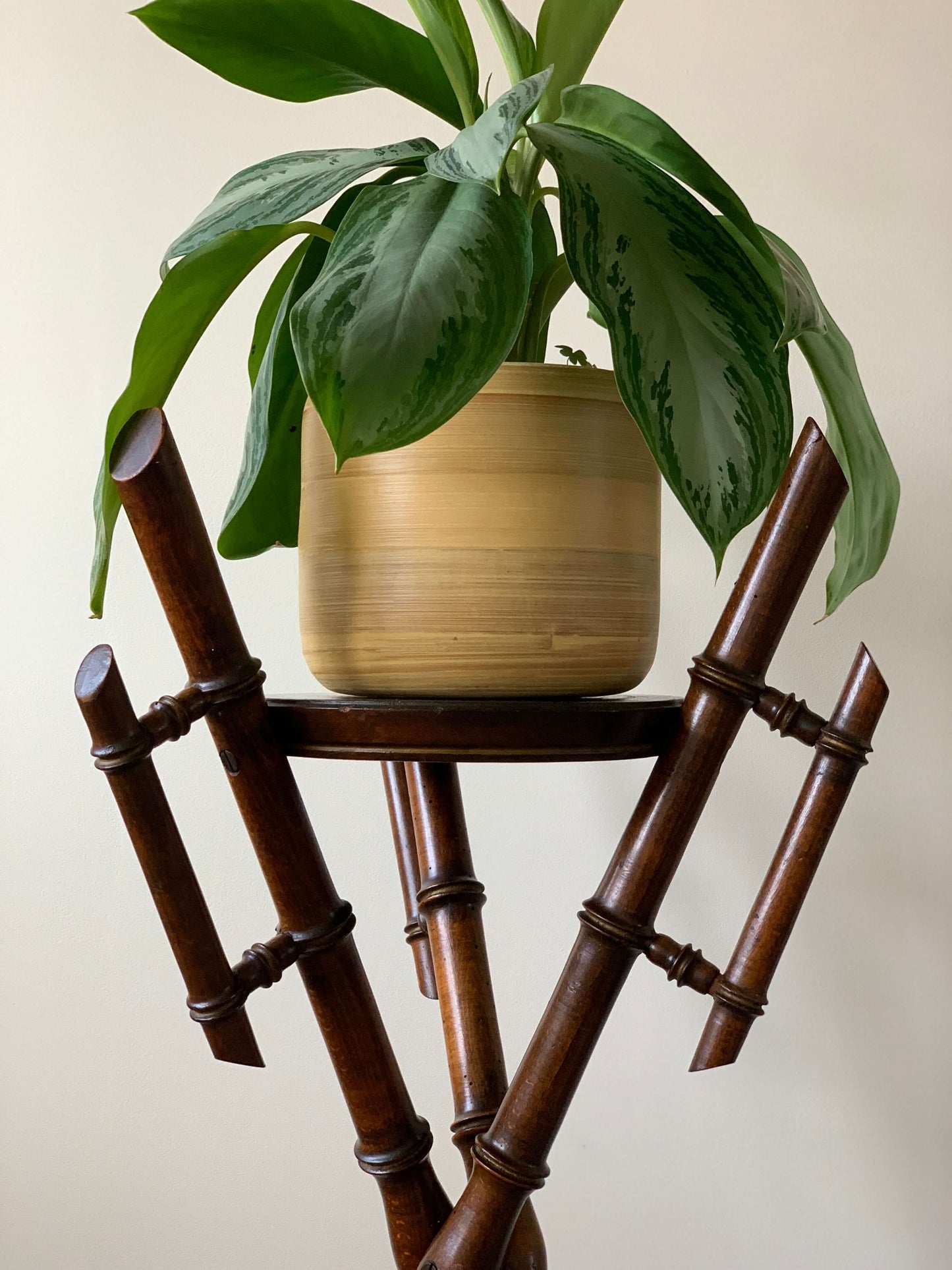 French antique faux bamboo plant stand