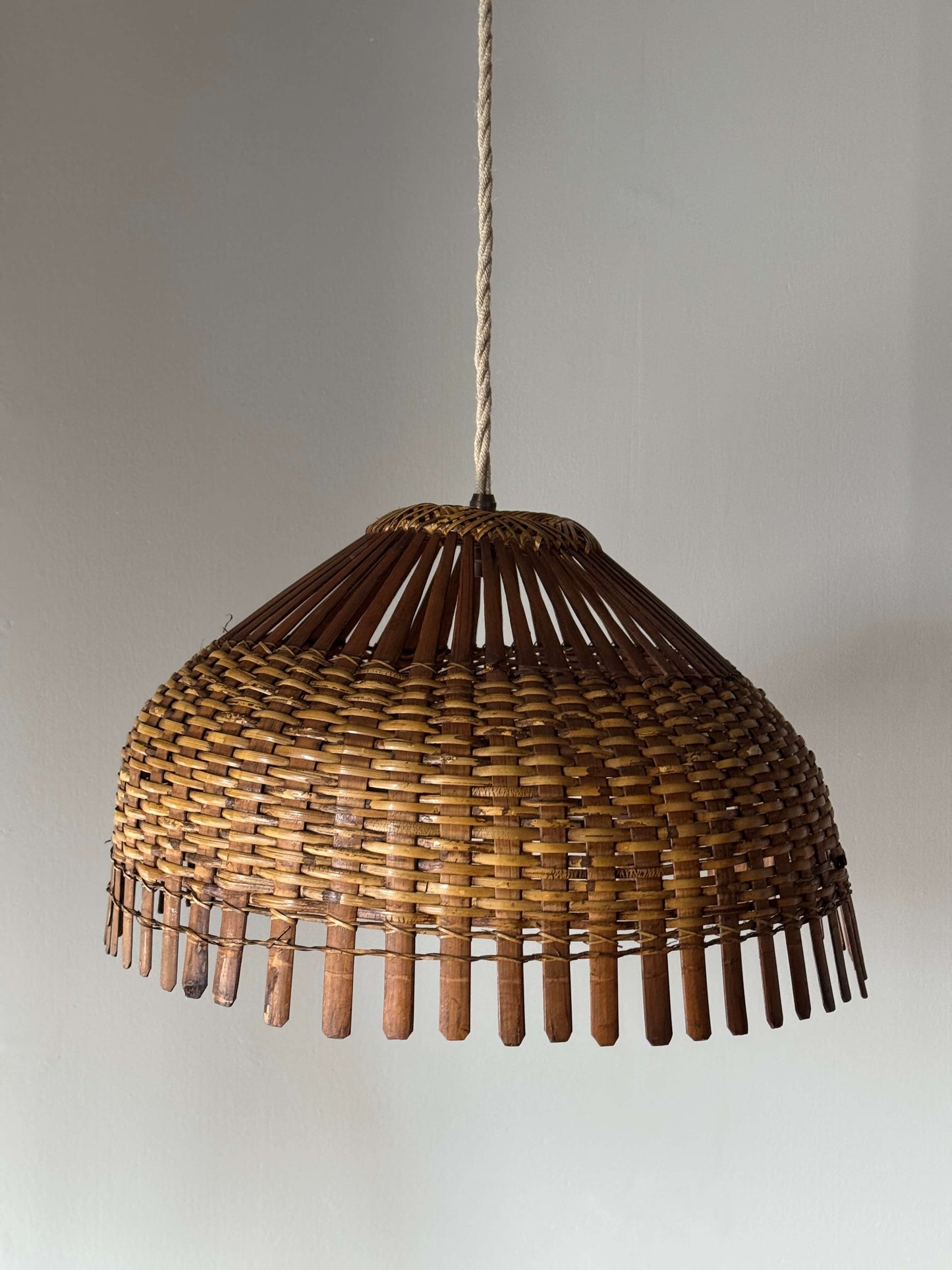 Vintage woven pendant shade