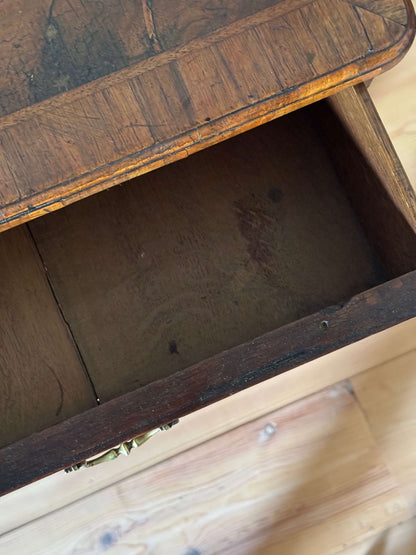 George II walnut cross-banded kneehole desk