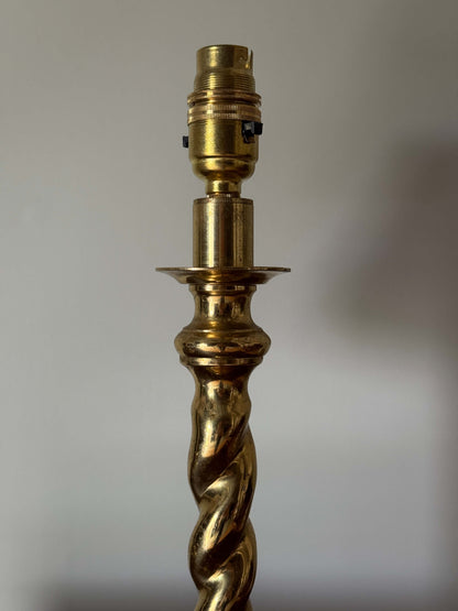 Pair of vintage brass twisted lamps