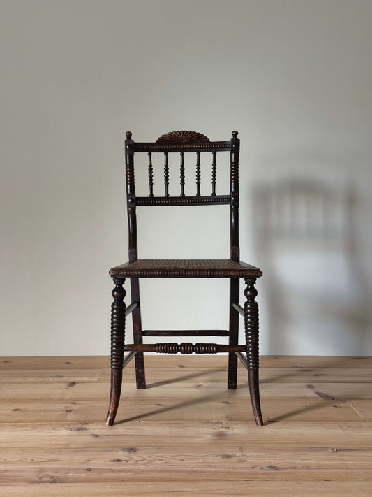Victorian bobbin-turned cane chair