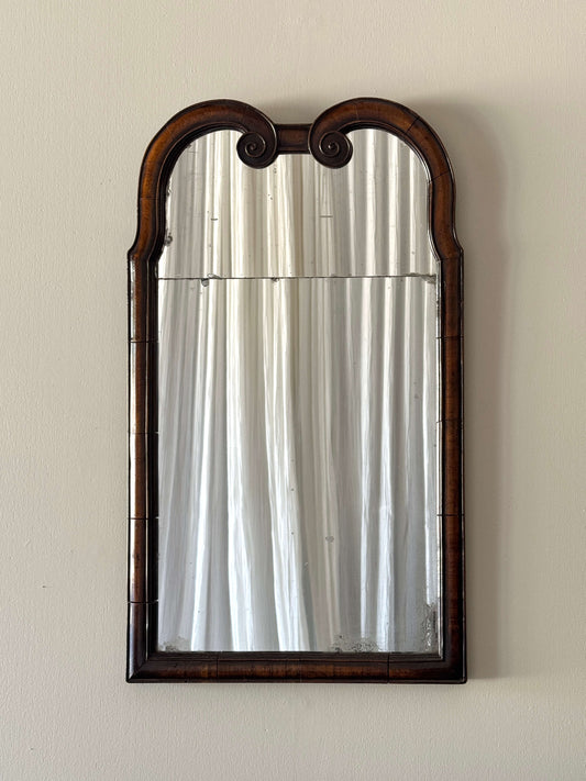 Georgian walnut cushion mirror