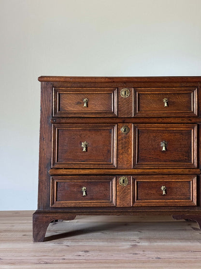 James II oak chest of drawers